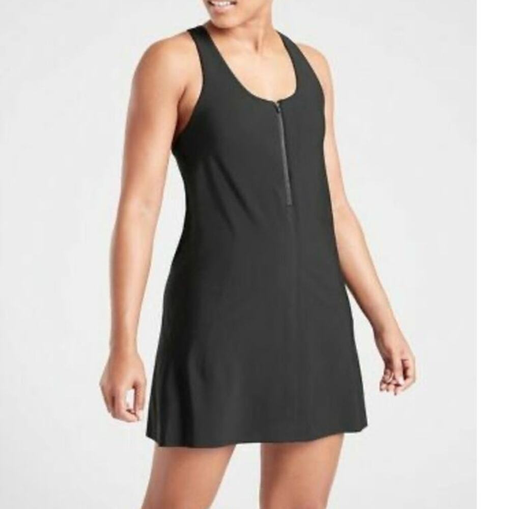 Athleta Ultimate Skort Dress M Petite MP Black Golf Tennis Pickleball 2 in 1